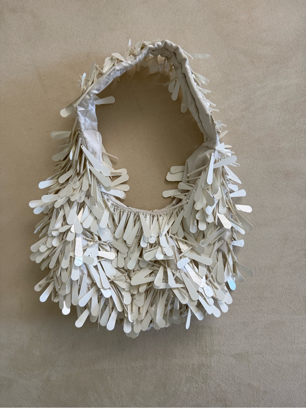Handmade Sculptural Paddle Bag | Ivory | Never Used